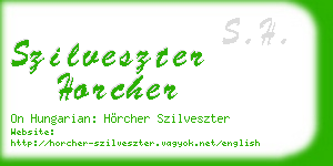 szilveszter horcher business card